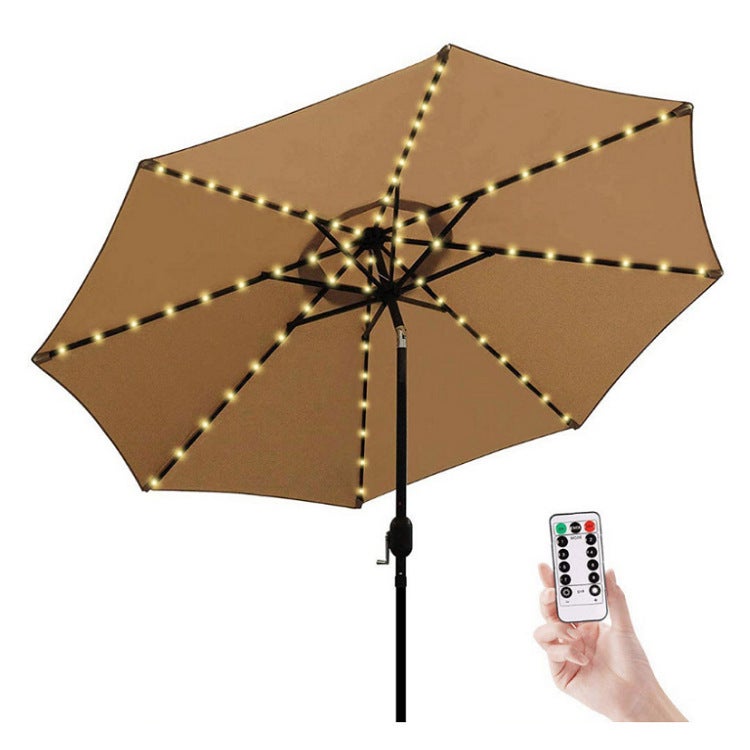 New Outdoor Waterproof Solar Umbrella Light String Garden Lawn Parasol Light With Christmas Lights - Image 1