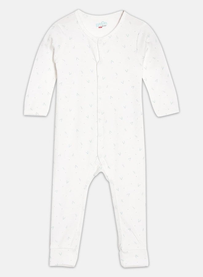 Broon Boys & Girls Red and White Printed Sleepsuit | Premium Organic Cotton | Full Sleeves with Print | Bottom Fully Openable | Infant Wear | Skin Friendly | Chemical Free | Pack of 2 - Image 2