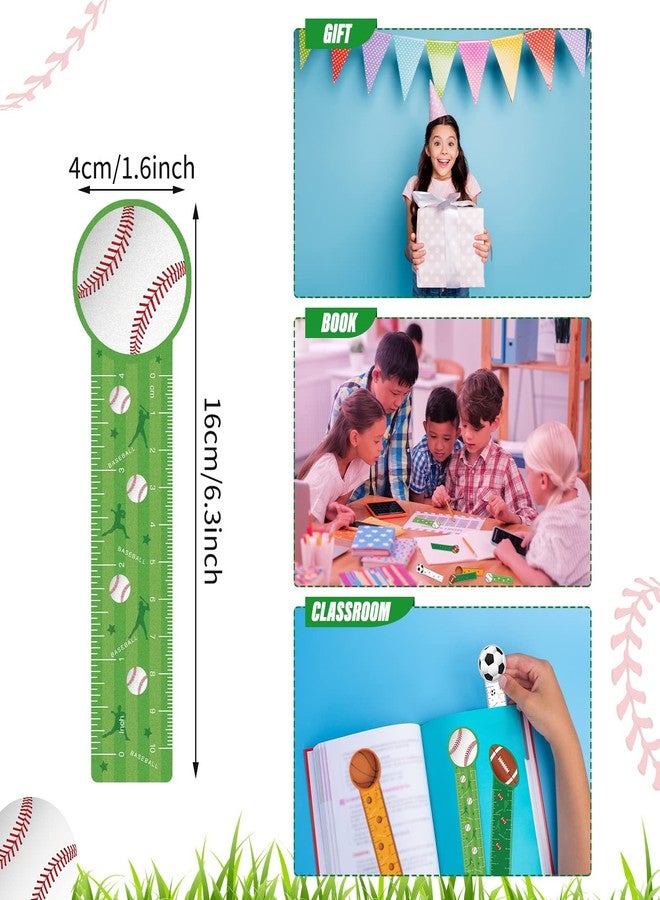 Teling 48 Pcs Cute Sports Bookmark Rulers Back to School Bulk Sport Themed Reading Ruler Birthday Party Favor Gift for Kids Student Teens Baseball Soccer Basketball Football Classroom Prize Supplies - Image 3