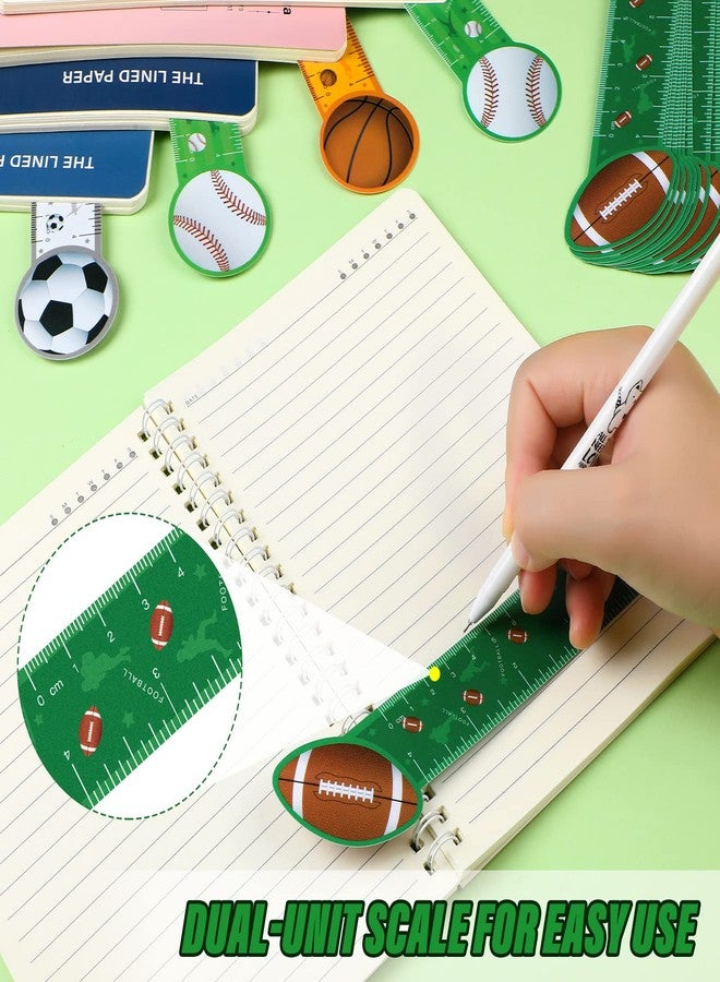 Teling 48 Pcs Cute Sports Bookmark Rulers Back to School Bulk Sport Themed Reading Ruler Birthday Party Favor Gift for Kids Student Teens Baseball Soccer Basketball Football Classroom Prize Supplies - Image 5
