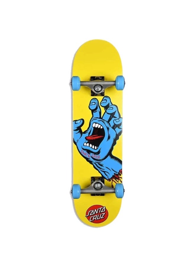 Santa Cruz Screaming Hand Yellow Mini 7.75" x 30.0" Skateboard Complete - Image 1