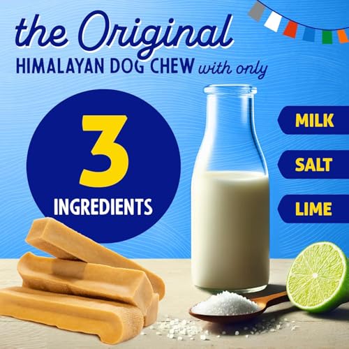 Himalayan Dog Chew Himalayan Cheese Chews | Long Lasting, Stain Free, Protein Rich, Low Odor | 100% Natural, Healthy & Safe | No Lactose, Gluten Or Grains | 3.0 lbs BULK TUB | XLARGE | for s 55 Lbs & Larger - Image 3