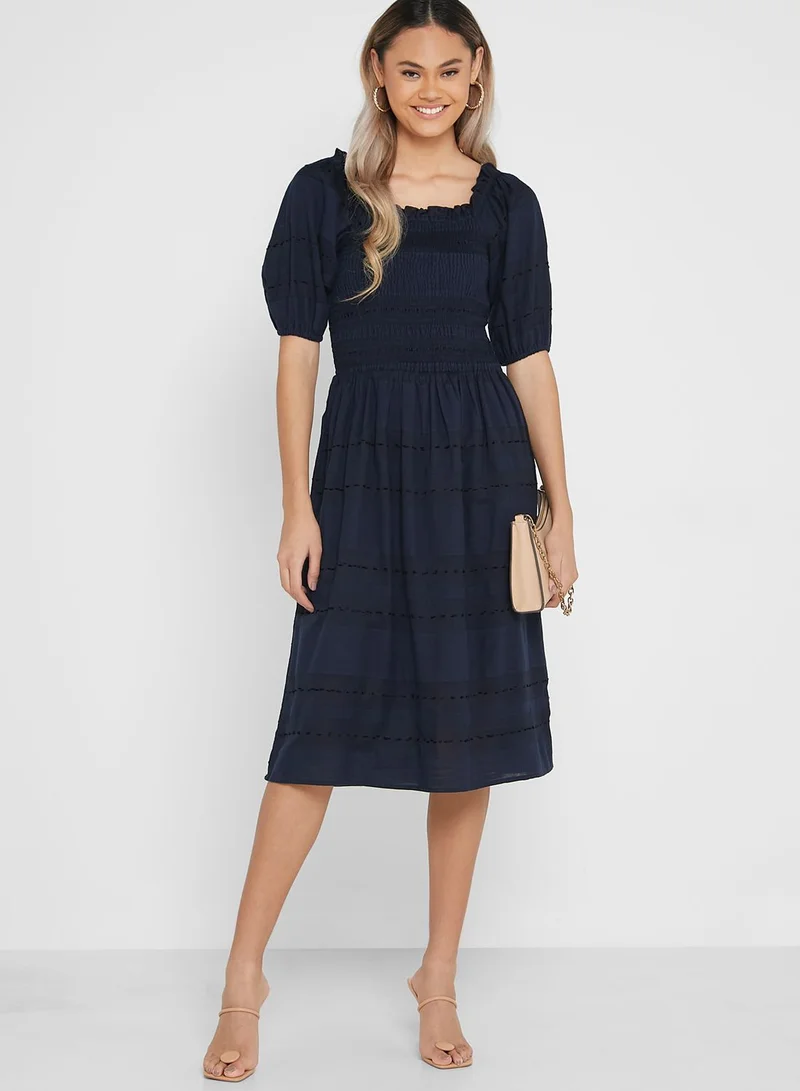 Aeropostale Puff Sleeves Pleated Dress