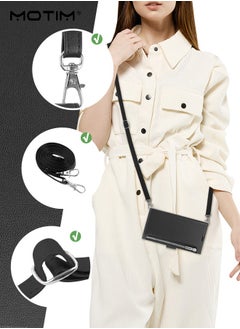 Motim Crossbody iPhone 15 Plus Wallet Phone Case with Shoulder Strap, iPhone 15 Plus Leather Wallet Bag with Card Holder, Shockproof Protection Wallet Handbag, Kickstand Cover Phone Case  - Image 2