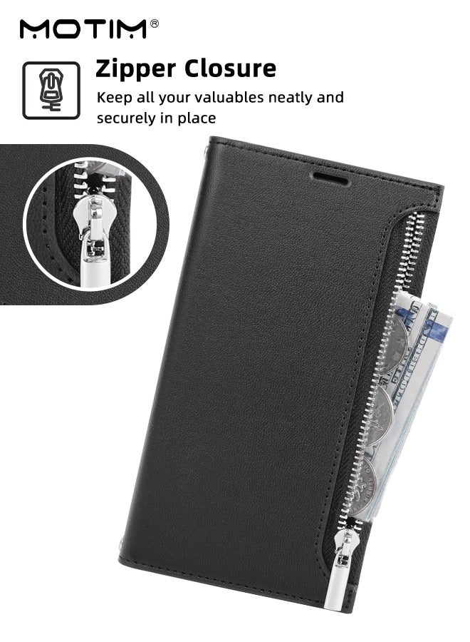 Motim Crossbody iPhone 15 Plus Wallet Phone Case with Shoulder Strap, iPhone 15 Plus Leather Wallet Bag with Card Holder, Shockproof Protection Wallet Handbag, Kickstand Cover Phone Case  - Image 4