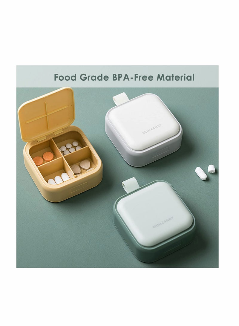 Small Pill Case Cute Pill Box Travel Daily Pill Organizer Portable Pretty Pill Container for Purse Pocket Compact Medicine Holder for Fish Oils Supplements - Image 3