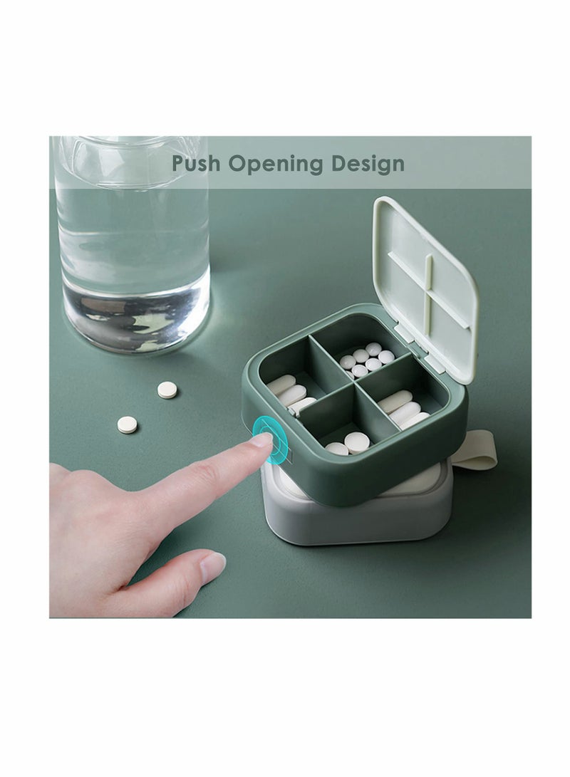 Small Pill Case Cute Pill Box Travel Daily Pill Organizer Portable Pretty Pill Container for Purse Pocket Compact Medicine Holder for Fish Oils Supplements - Image 2