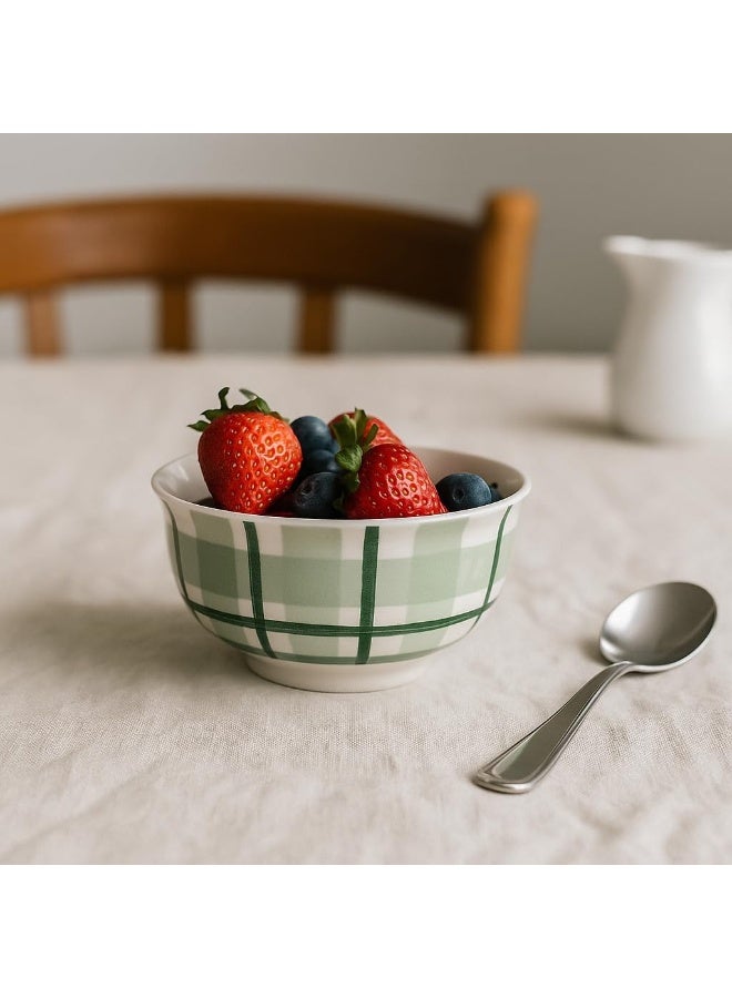 BS طقم 4 وعاء سيراميك صغير مزخرف بطباعة نزهة B&S - Image 1