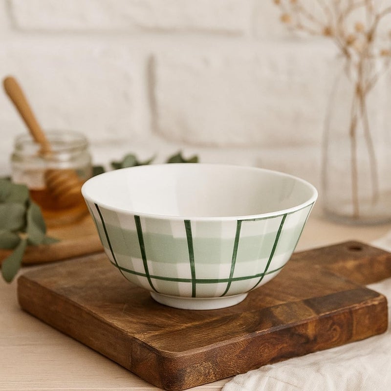 BS طقم 4 وعاء سيراميك صغير مزخرف بطباعة نزهة B&S - Image 4