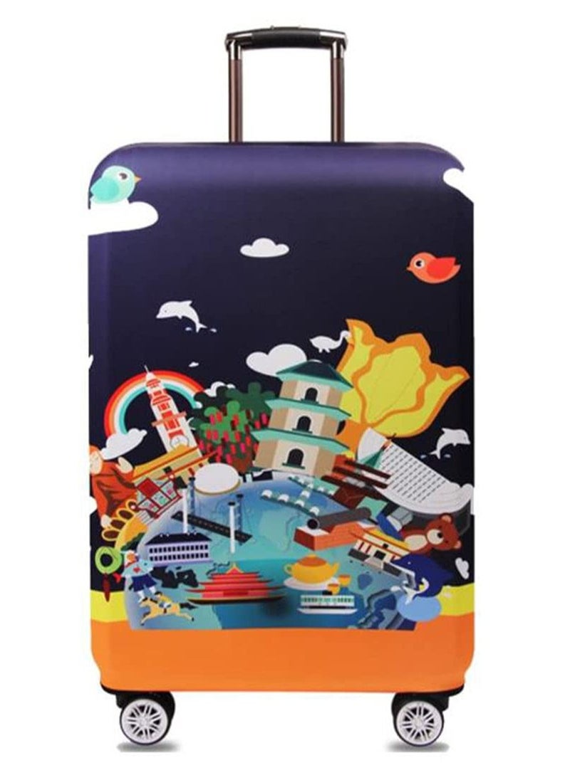SYOSI - Thickened Luggage Covers Travel Luggage Cover Spandex Suitcase Protector Multicolour (L(for 25-28" luggage)) - Image 1