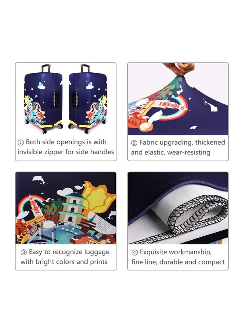 SYOSI - Thickened Luggage Covers Travel Luggage Cover Spandex Suitcase Protector Multicolour (L(for 25-28" luggage)) - Image 1