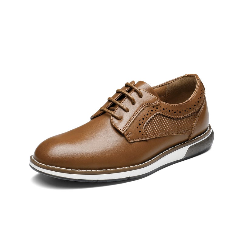 Bruno Marc Boy's Casual Dress Oxford Comfort Uniform Formal Sneaker Shoes,Size 5 Big Kid,Brown,SBOX2352K - Image 1