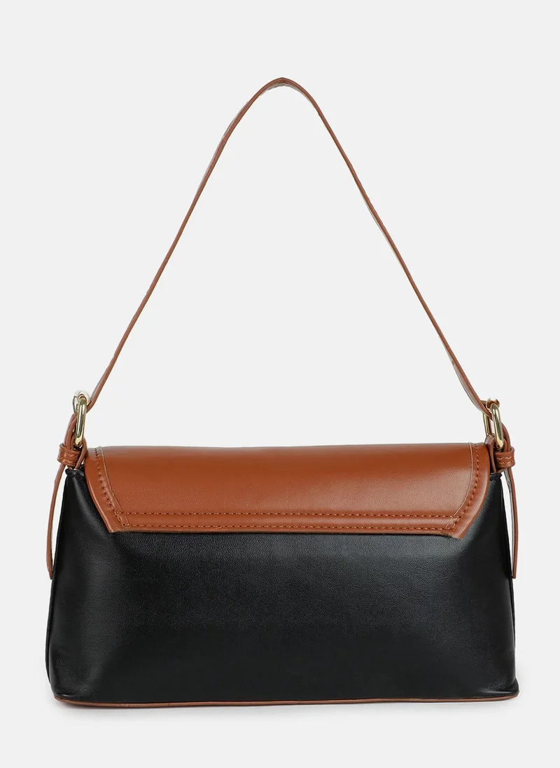 Haute Sauce Dual-Tone Delight Black & Brown Hand Bag