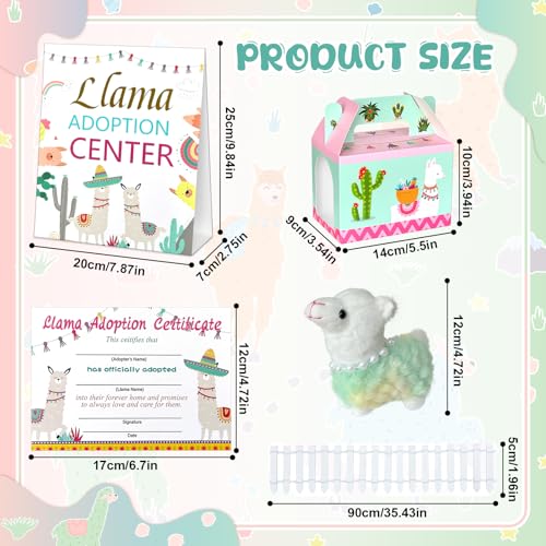 Gaiaring 38 Pcs Adopt a Pet Llama Party Favor Set Include 12 Plush Llama 12 Foldable Party Boxes 12 Adoption Certificates 1 Signboard 1 Fence for Adopt a Llama Birthday Party Decorations - Image 5