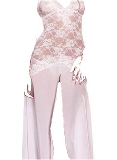 Women Long  Nightgown V- Neckline with Beautiful Lace Trim Sleepwear.