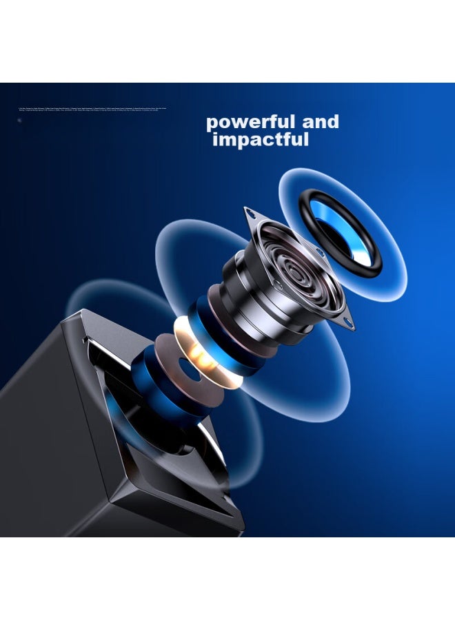 Sadav-128 Computer Speakers, Home Desktop Laptop Multimedia Phone Subwoofer, Desktop Gaming Shocking Mini Cannon, Black - Image 2