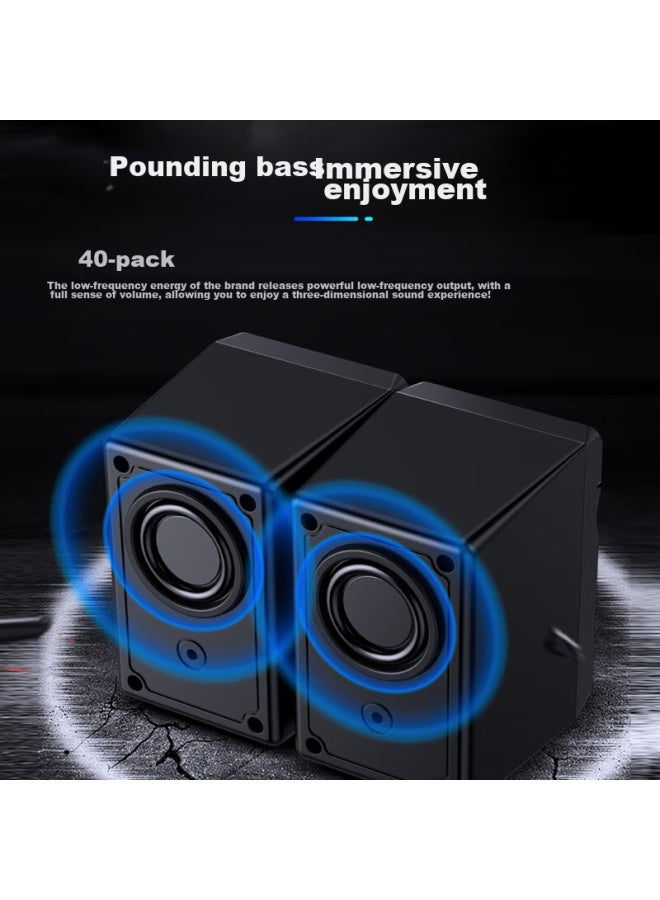Sadav-128 Computer Speakers, Home Desktop Laptop Multimedia Phone Subwoofer, Desktop Gaming Shocking Mini Cannon, Black - Image 3