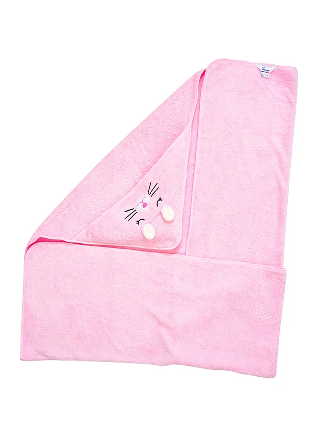 babyqlo Pink Bunny Hooded Baby Towel for Infants