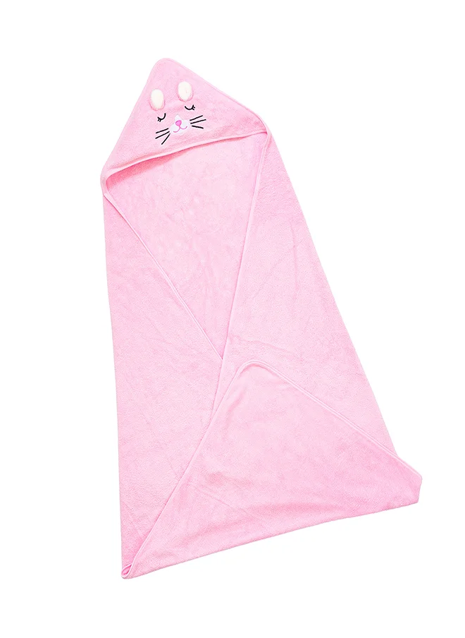 بيبي كلو Pink Bunny Hooded Baby Towel for Infants