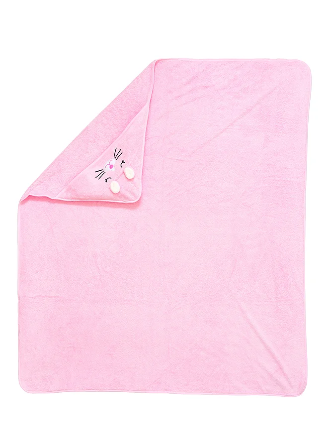 babyqlo Pink Bunny Hooded Baby Towel for Infants