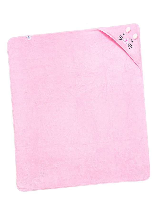 بيبي كلو Pink Bunny Hooded Baby Towel for Infants