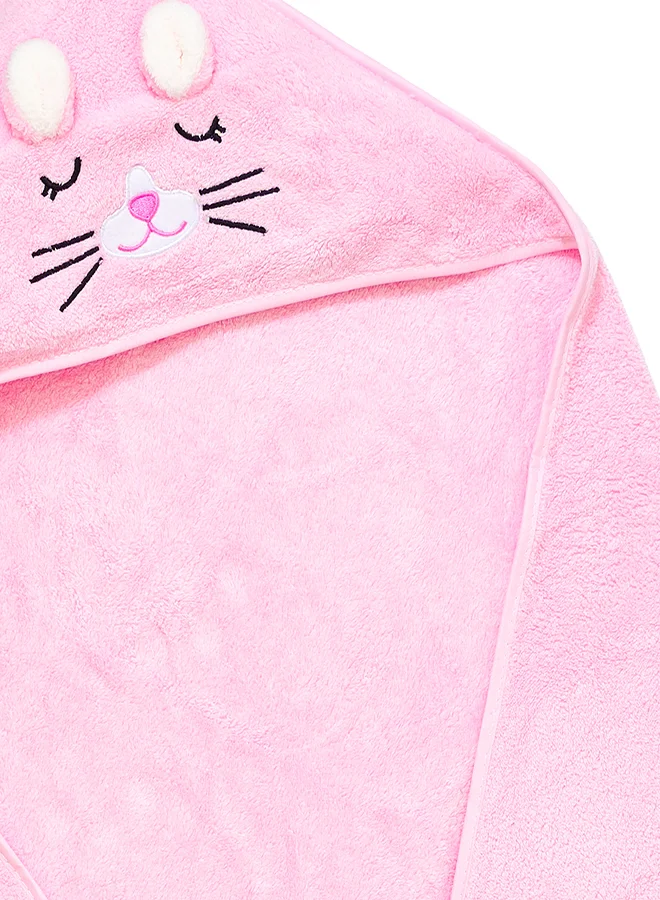 babyqlo Pink Bunny Hooded Baby Towel for Infants