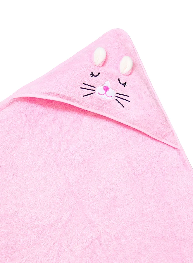 babyqlo Pink Bunny Hooded Baby Towel for Infants