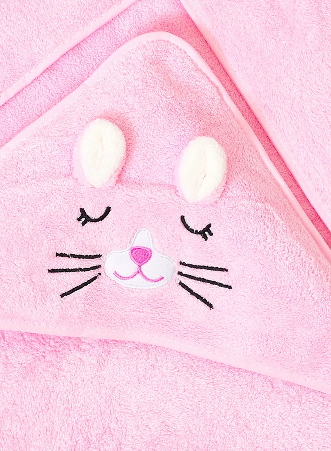 babyqlo Pink Bunny Hooded Baby Towel for Infants