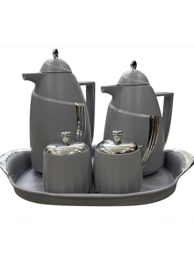 4-Piece Set Tea Thermos Coffee Thermos Sugar Bowl Tray And Spoon Gray Color - pzsku/Z6EB8DDDCB9953F1D3C53Z/45/1741257246/36b2d9a5-fa14-454f-9a33-b460d31a40a0