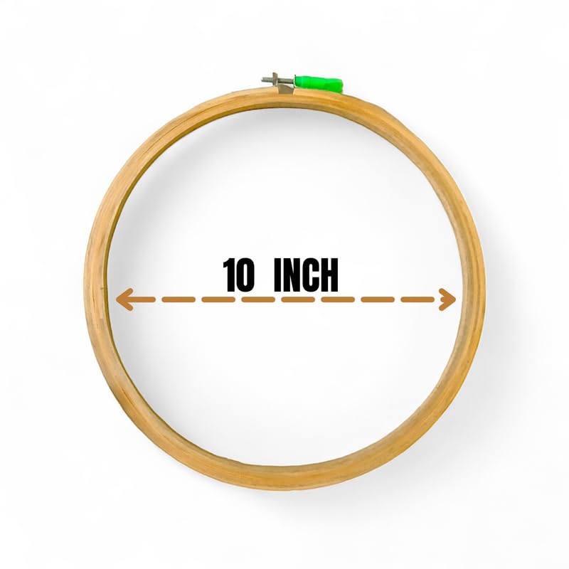 ADW CRAFT'S 10 INCH Embroidery Wooden Hoop(3 PLY, Pack of 1),Wooden Hoop Ring for Embroidery Kit,Wooden Embroidery Hoop Ring Frame,Wooden Frames for Craft Hoop Frame,Mini Wooden Hoop,Hand Embroidery Frame Wooden  - Image 2