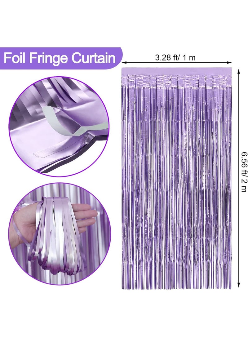 Capstro Purple Agate Birthday Balloon Decoration Set – Happy Birthday Banner & Balloon Arch Kit with Gold, White & Confetti Latex Balloons, Crown & Star Foil Balloons, Tinsel Curtain Backdrop – Purple Agate Theme - Image 5