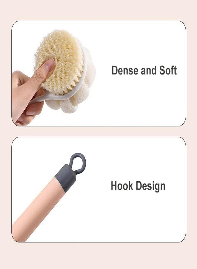 BLISSBORN 2-in-1 Body Bathing Brush with Soft Bristle and Loofah Body Back Scrubber Brush Massage Brushbath Scrubber Exfoliating and Cleansing - Long Handle Shower Bath Brush for Smooth, Glowing Skin - Image 3