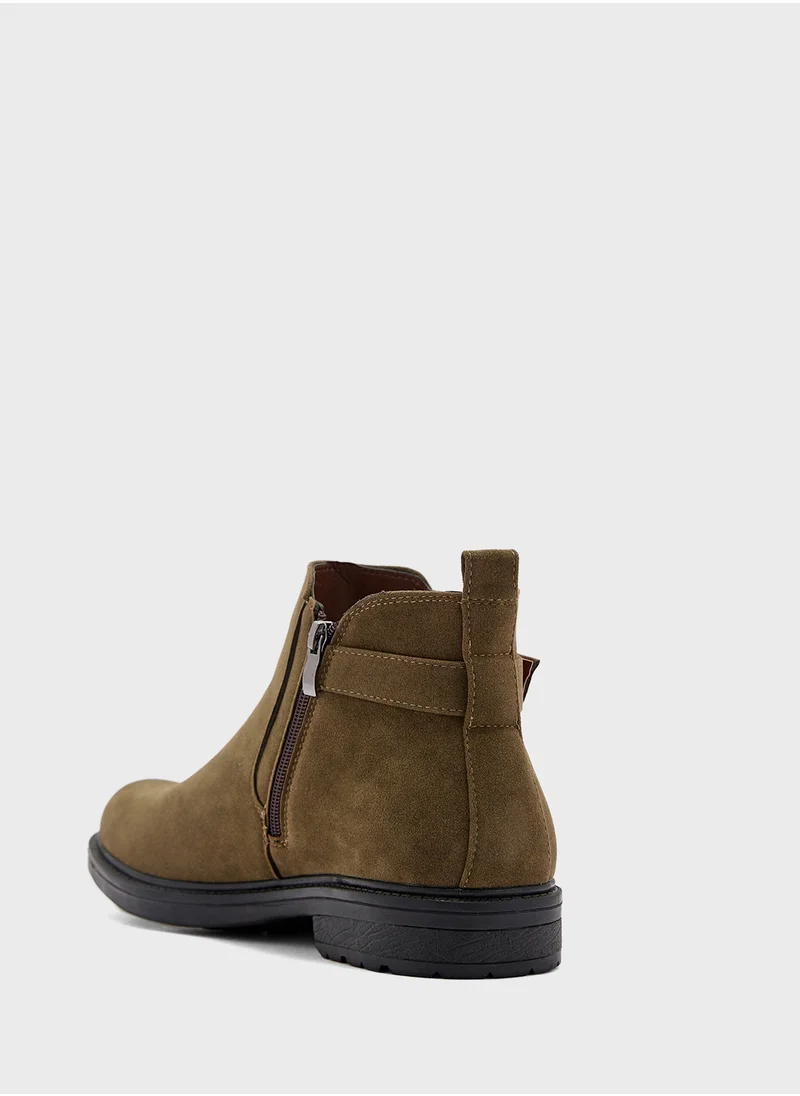 Robert Wood Suede Casual Chelsea Boots