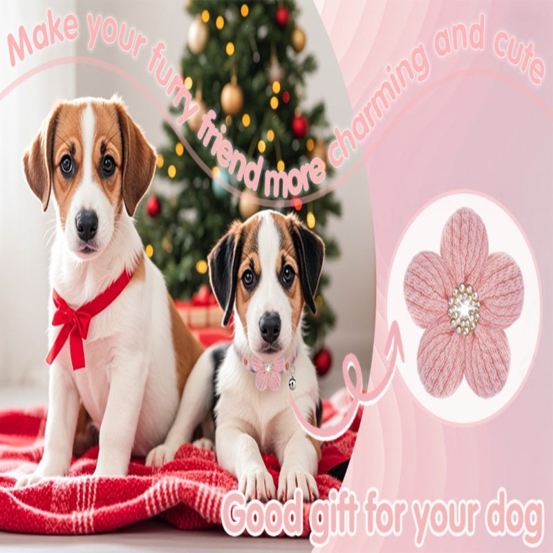 Pet Accessories Shiny Rhinestones Pet Collars Exquisite Necklaces Dog Collars Small and Medium Dogs Floral Cat Collars - Image 3