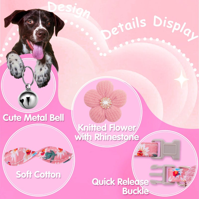 Pet Accessories Shiny Rhinestones Pet Collars Exquisite Necklaces Dog Collars Small and Medium Dogs Floral Cat Collars - Image 5
