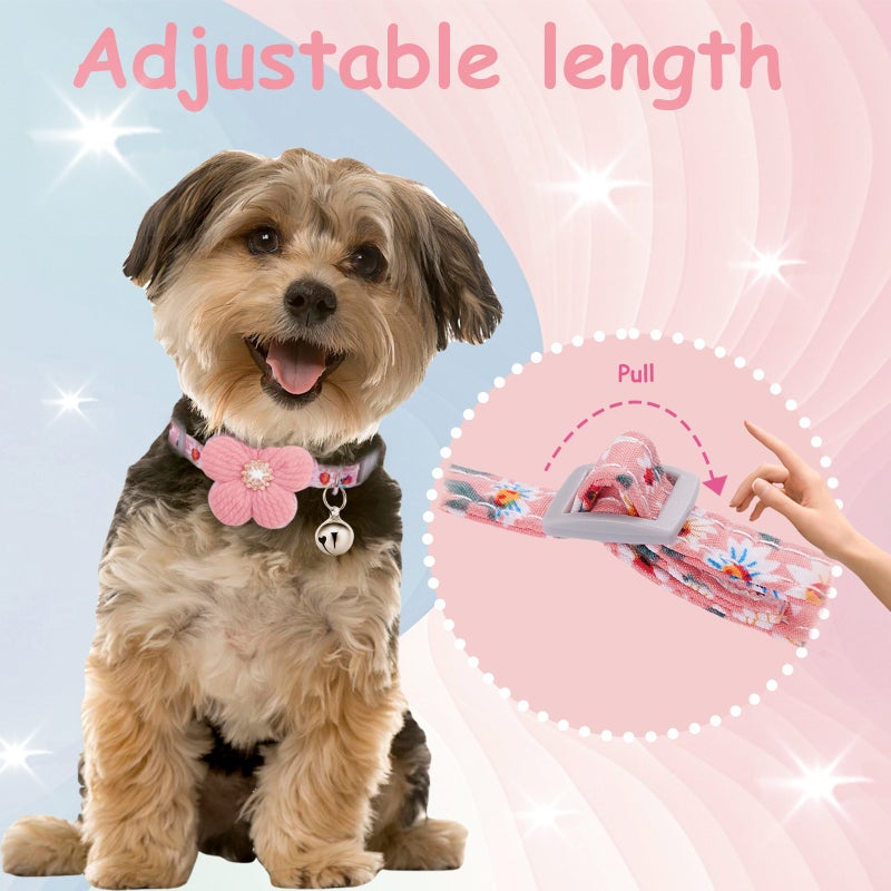 Pet Accessories Shiny Rhinestones Pet Collars Exquisite Necklaces Dog Collars Small and Medium Dogs Floral Cat Collars - Image 4