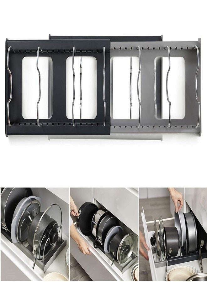 Cyrox 7 Adjustable Compartments Pot and Pan Organizer For Cabinet, Expandable Kitchen Pot Rack Organizer, Pans and Pots Lid Organizer Rack Holder (1Pcs) - Image 5