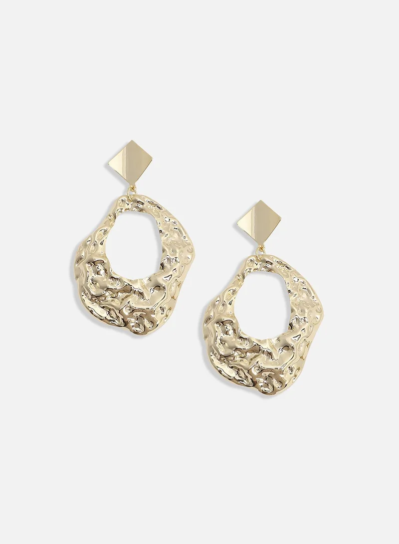 SOHI Dented Abstract Drop Earrings