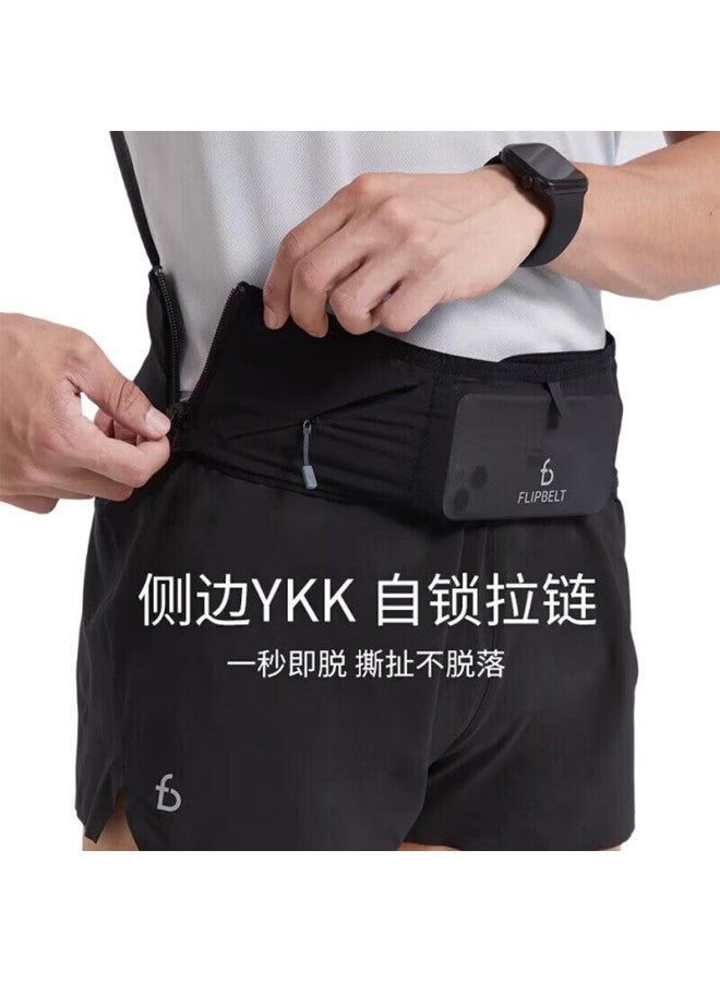 FlipBelt حقيبة خصر للجري للرجال والنساء، حقيبة خصر رياضية للمشي وركوب الدراجات، أساسية لحمل الهاتف أثناء الجري، أسود S - Image 3