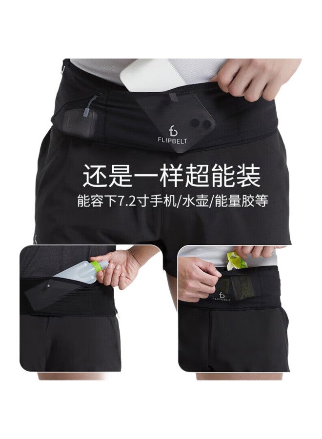 FlipBelt حقيبة خصر للجري للرجال والنساء، حقيبة خصر رياضية للمشي وركوب الدراجات، أساسية لحمل الهاتف أثناء الجري، أسود S - Image 1