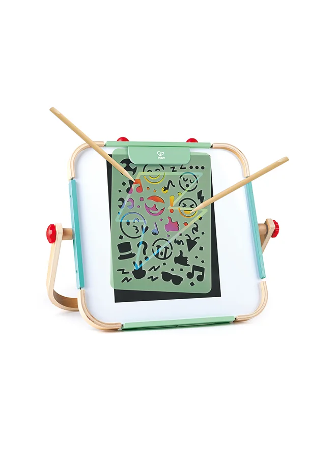 هيب Hape Oodles of Doodles Scratching - Scratch Art Set for Kids - Rainbow Scratch Art Paper with Wooden Stylus for Children Age 4+ Years