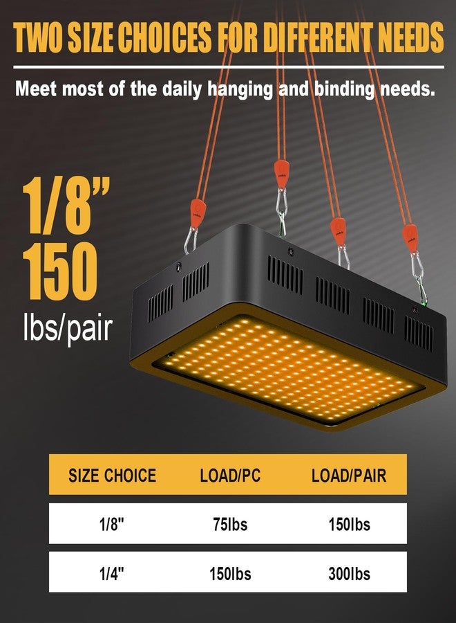 Ayaport Adjustable Rope Hanger Grow Light Hanger, 8Ft 1/8" Heavy Duty Plant Pulley Rope Tightener Ratchet Tie Down for Kayak, Tarp, Tent Tie Downs, Hanging Plants, Filters, Fans - Image 3