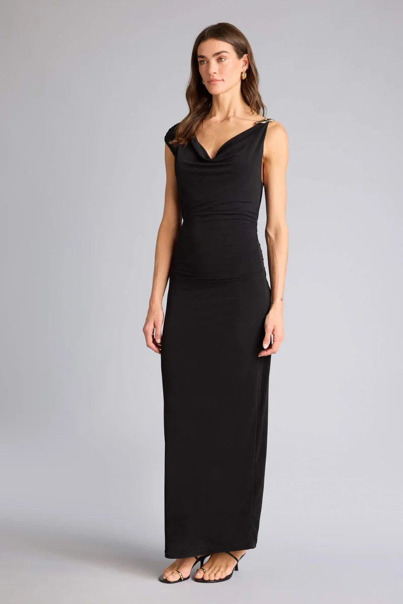 ديفاكتو Regular Fit Cowl Neck Sleeveless Dress