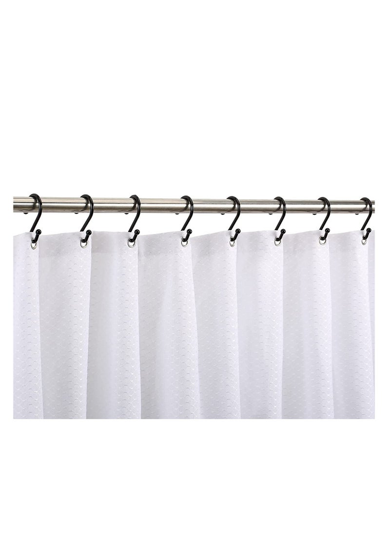 Rust-Resistant Black Metal Shower Curtain Hooks - 12 Decorative S-Shaped Rings for Bathroom, Towels & Clothing - Image 4