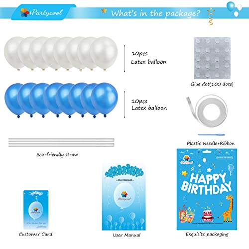 iPartycool 50Pcs Happy Birthday Balloon Decorations, 3D Premium Reusable Aluminum Foil Birthday Banner and Ecofriendly Big Star and Latex Balloons Set for Birthday Party Decorations and Supplies - Image 4
