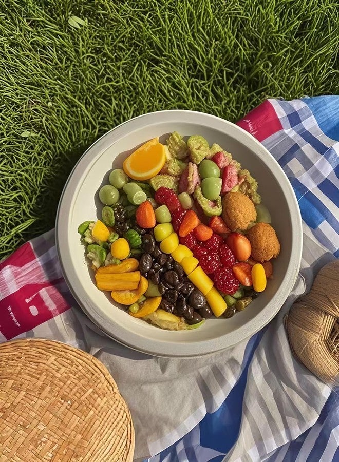 ZEARE Compostable Paper Plates 9 Inch - 100% Biodegradable, Heavy Duty Eco-Friendly Disposable Plates for Camping，Parties, Weddings, BBQ (150 Pack) (9" Natural Brown) - Image 5