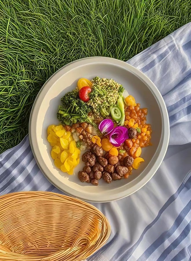 ZEARE Compostable Paper Plates 9 Inch - 100% Biodegradable, Heavy Duty Eco-Friendly Disposable Plates for Camping，Parties, Weddings, BBQ (150 Pack) (9" Natural Brown) - Image 4