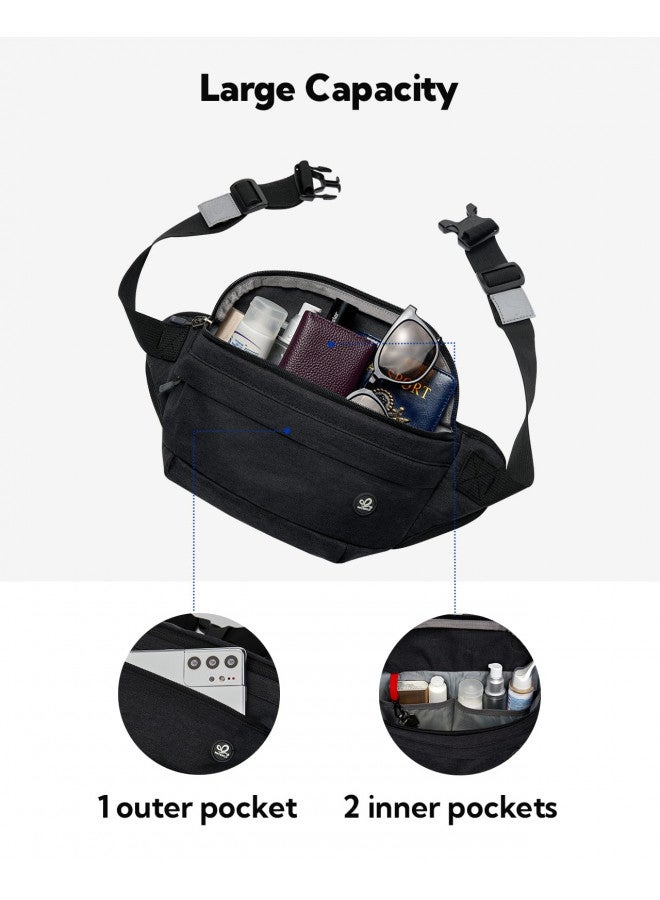 WATERFLY WATERFLY Fanny Pack Waist Bag: Large Crossbody Fannie Bum Belt Bag Hip Phanny Pack for Men Women Outdoor Sport Hiking Traveling Walking - Image 3