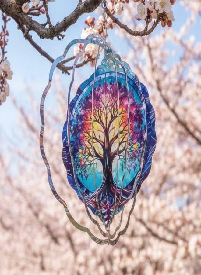 PUCPAM Tree of Life Wind Spinner, 3D Hanging Stainless Steel Garden Spinner, Wind Spinner Hanging for Outdoor & Indoor Décor, Unique Gifts for Yard Garden Decoration or Patio Décor (Tree of Life) - Image 2