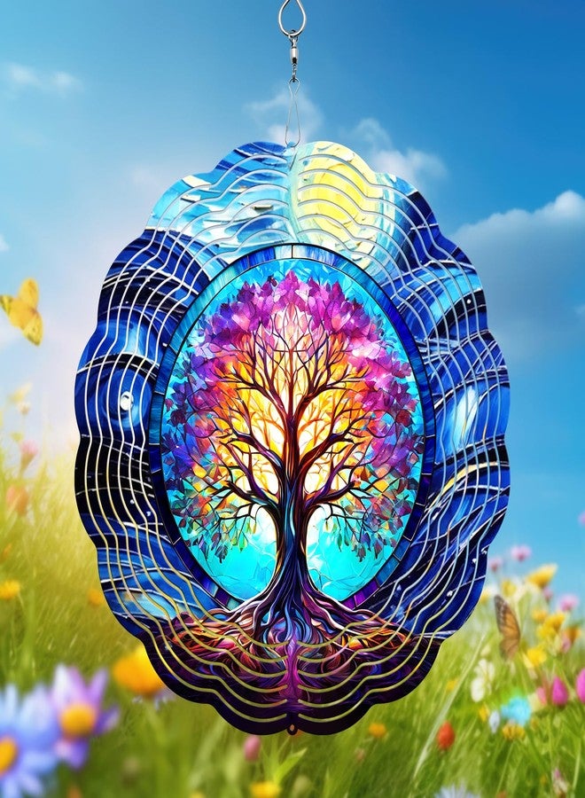 PUCPAM Tree of Life Wind Spinner, 3D Hanging Stainless Steel Garden Spinner, Wind Spinner Hanging for Outdoor & Indoor Décor, Unique Gifts for Yard Garden Decoration or Patio Décor (Tree of Life) - Image 1